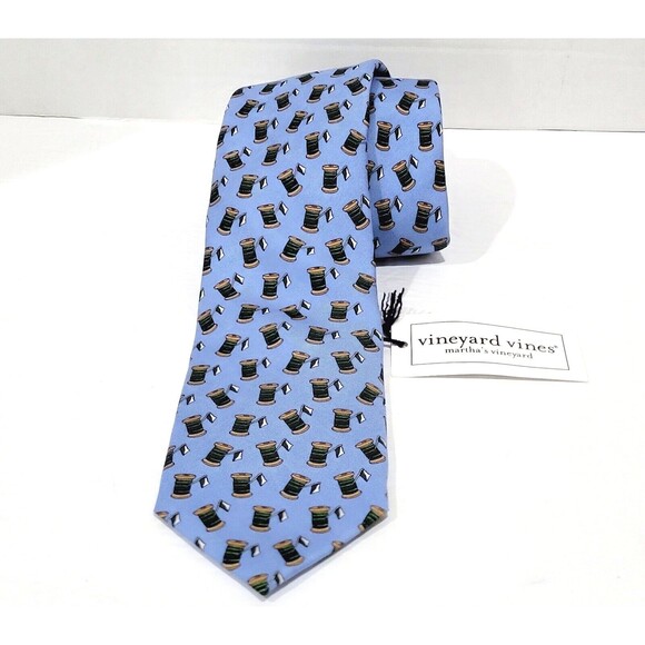 Vineyard Vines 100% Silk Tie Sewing Thread Spool The Spindler Custom Collection - Picture 1 of 11